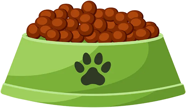 Dog bowl with dog food